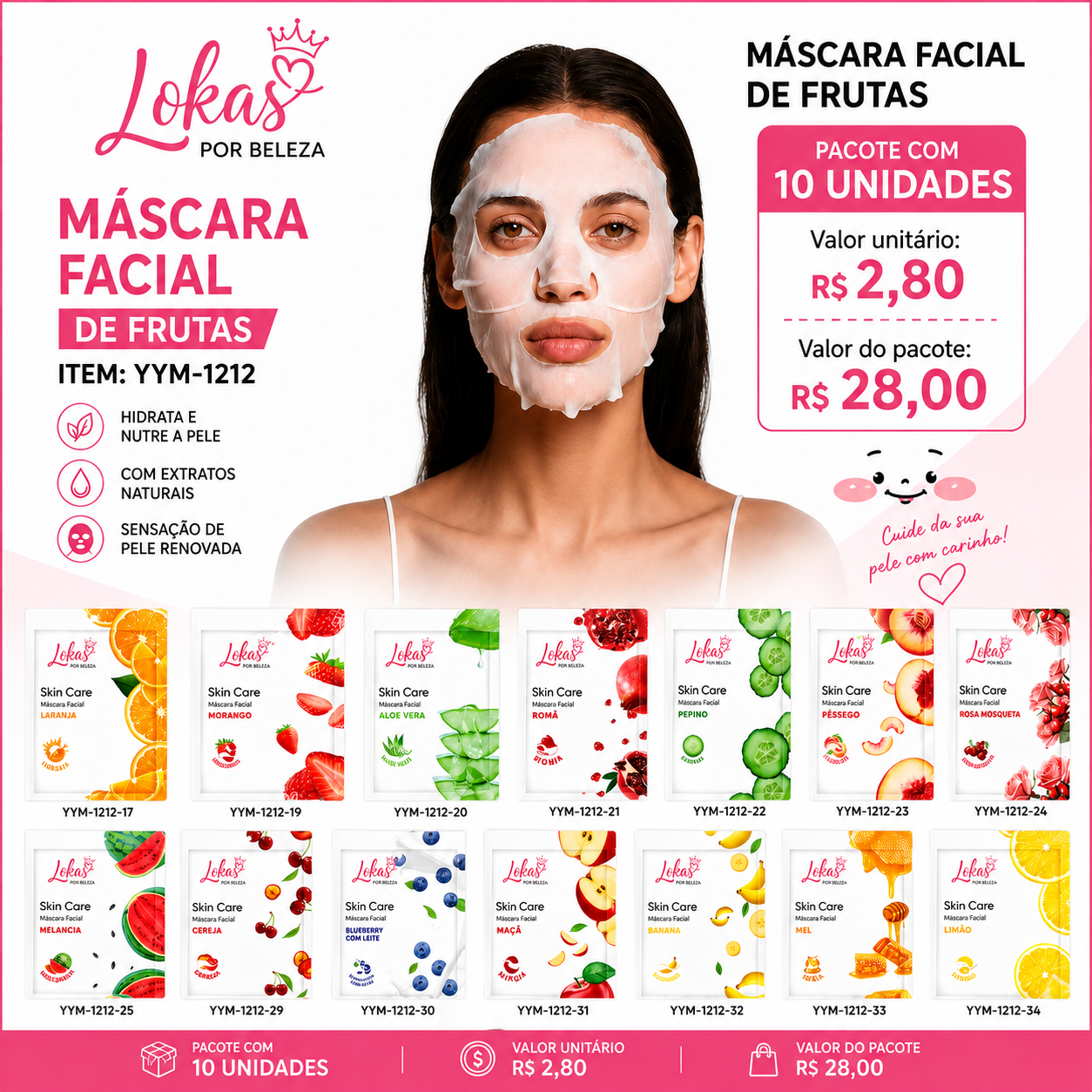 Máscara Facial de Frutas Yoyomaquiamor Skin Care