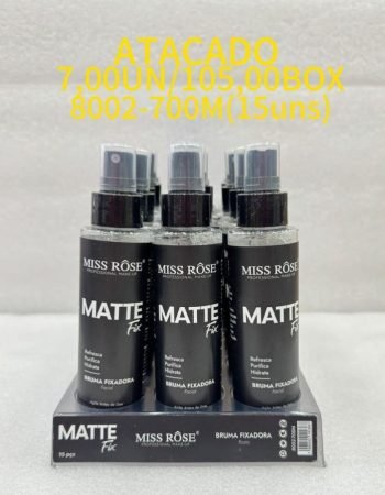 Bruma Fixadora Matte Fix da marca Miss Rôse lokas por beleza makeup distribuidora de maquiagem bras sp brasil