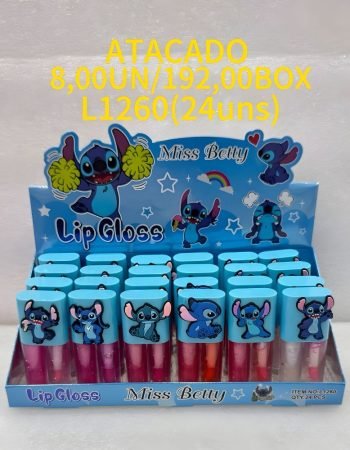 Lip Gloss DUO Stitch Miss Betty - L1260 Lokas por Beleza Makeup Distribuidora de maquiagem Brás Sã Paulo Brasil