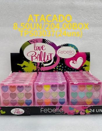 Paleta Sombras Infantil Love Ballet Febella - TPS03037 Lokas por Beleza Distribuidora Makeup Bras SP